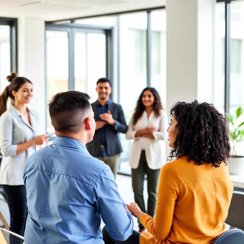 Diverse corporate team in a wellness training session